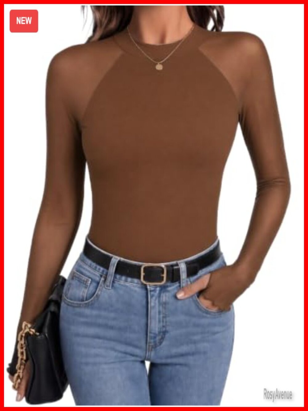 Mock Neck Mesh Top Long Sleeve Sheer Blouse Fitted Party